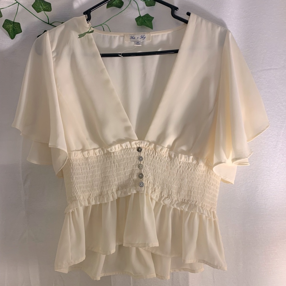 white blouse she+shy size medium
